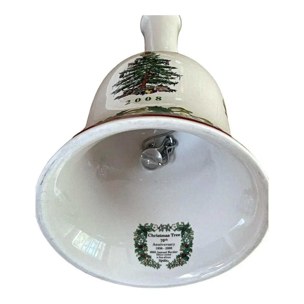 Spode Limited‎ Edition 70th Anniversary 2008 Christmas Tree Porcelain Bell 7.5